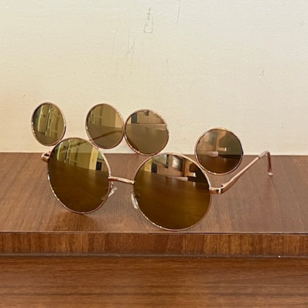 Tokyo Disney Resort Mickey Mouse Metallic Brownish Gold Sunglasses
